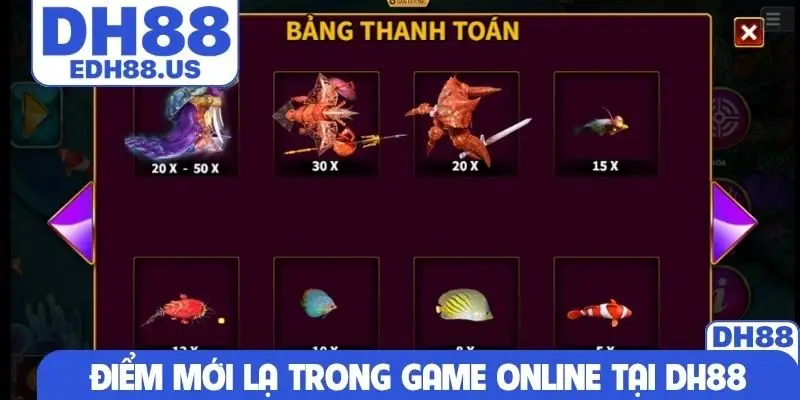 Điểm mới lạ trong game online tại DH88