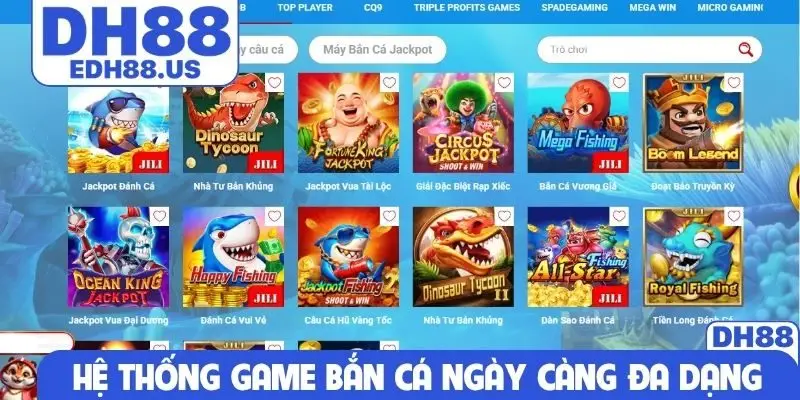 Hệ thống game bắn cá ngày càng đa dạng