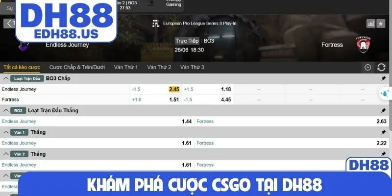 Khám phá cược CSGO tại DH88