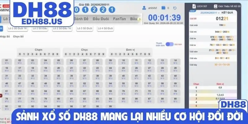 Sảnh xổ số DH88 mang lại nhiều cơ hội đổi đời