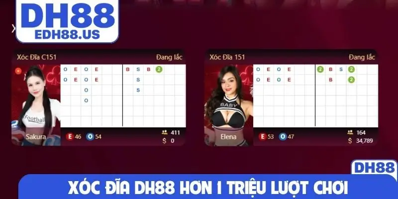 Xóc Đĩa DH88 hơn 1 triệu lượt chơi